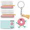 DIY Keychain Making Kits, including Acrylic Pendants, Keychain Rings, Tassel Pendant Decorations and Cardboard Jewelry Display Cards, Donut, 84x47mm, 25pcs/set