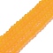 Transparent Glass Beads Strands, Faceted, Frosted, Rondelle, Orange, 4mm, Hole: 1mm, about 105~110pcs/strand, 38~39cm
