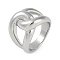 304 Stainless Steel Finger Rings, Irregularity Charm Wide Band Rings, Stainless Steel Color, 18mm, Inner Diameter: 19mm