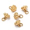 Brass Charms, Long-Lasting Plated, Matte Style, Lotus Pod, Real 18K Gold Plated, 6.5x7mm, Hole: 1.4mm