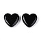 Handmade Lampwork Beads, Heart, Black, 18.5~19.5x19.5~20x6.5~7.5mm, Hole: 1.2~1.6mm