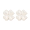 Opaque Resin Shamrock Decoden Cabochons, Clover, White, 17x17x3mm