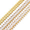 Clear Cubic Zirconia Tennis Chains, Brass Rectangle Link Chains, Unwelded, Raw(Unplated), 6x2.5mm, about 54pcs/strand