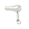 Brass Pendants, Hair Dryer Charms, Rack Plating, Long-Lasting Plated, Cadmium Free & Lead Free, with Jump Ring, Platinum, 17x16.5x6.5mm, Hole: 3.4mm
