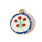 304 Stainless Steel & Porcelain Pendants, Flat Round with Flower, Ion Plating(IP), Real 18K Gold Plated, Red, 21x18mm