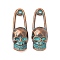 Alloy Pendants, Halloween, Red Copper & Green Patina, Skull, 26x9.5x4.5mm, Hole: 1.6mm