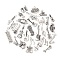 30Pcs 30 Styles Tibetan Style Alloy Pendants Set, Musical Instruments Charms, Antique Silver, 14~37x8.5~29x1~6mm, Hole: 1.2~2.5mm, 1pc/style 
