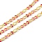 Brass Figaro Chains, Soldered, with Enamel, Rack Plating, Long-Lasting Plated, Lead Free & Cadmium Free, with Spool, Real 18K Gold Plated, Colorful, Link: 4.5x3x1mm and 6x2.5x1mm