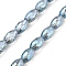 Electroplate Transparent Glass Beads Strands, Oval, Pearl Luster Plated, Faceted, Sky Blue, 10x6mm, Hole: 1.2mm, about 39pcs/strand, 15.94''(40.5cm)