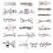 Zinc Alloy & Iron Alligator Hair Clips, Hair Accessories for Women & Girls, Mixed Shapes, 13~60x34~80x11.5~15mm
