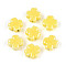 Handmade Porcelain Beads, Four Leaf Clover, Bright Glazed Porcelain, Yellow, 11.5~12x11.5~12x5.5~6mm, Hole: 1.8~2mm