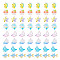 40Pcs 8 Styles Ocean Theme Transparent Resin Cartoon Pendants, Sea Animal Charms with Platinum Tone Iron Loops, Mixed Shapes, 19~26x16.5~28x6~8.5mm, Hole: 2mm, 5pcs/style