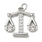 Rack Plating Brass Micro Pave Cubic Zirconia Pendants, Long-Lasting Plated, Lead Free & Cadmium Free, Libra Charms, with Jump Ring, Platinum, 18x19x2.5mm, Hole: 3mm