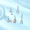 5Pcs Oktoberfest Tibetan Style Alloy Pendant Decoration, with Zinc Alloy Lobster Claw Clasps, Mixed Shapes, 32~41mm
