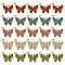 25Pcs Alloy Pendants, with Cubic Zirconia, Golden, Butterfly, Mixed Color, 12x15mm, Hole: 2mm