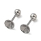 304 Stainless Steel Stud Earring Findings, Stainless Steel Color, 14x6mm, Pin: 1mm