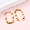 201 Stainless Steel Hoop Earrings, with 316 Surgical Stainless Steel Pins, Real 18K Gold Plated, Oval, 23.5x13x2mm