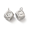 Brass Pendants, Dice Charms, Platinum, 12x9x9mm, Hole: 1.4mm