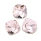 Glass Rhinestone Cabochons, Pointed Back & Back Plated, Faceted, Square, Light Rose, 6x6x3.5mm