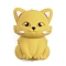 Silicone Beads, Cat Shape, Goldenrod, 28x20.5x16.5mm, Hole: 2mm