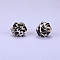 Colorful Pattern Printed Silicone Focal Beads, Black, 17x22.5x23mm, Hole: 3mm
