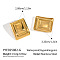 925 Stainless Steel Rectangle Stud Earrings, Real 18K Gold Plated, 33.3x28.8mm