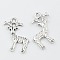 Tibetan Style Pendants, Christmas Reindeer/Stag, Antique Silver, Lead Free, Cadmium Free and Nickel Free, 23.5mm long, 19mm wide, 2.5mm thick, hole: 2mm