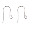 925 Sterling Silver Earring Hooks, Silver, 19x10mm, Hole: 1.5mm, 24 Gauge, Pin: 0.5mm