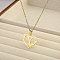 201 Stainless Steel Flower Heart Initial Pendant Necklaces for Women, Golden, Letter Y, 17.72~20.08 inch(45~51cm)