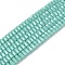 Opaque Glass Beads Strands, Bone Shape, Faceted, Medium Aquamarine, 2~2.5x3.5~4x2.5~3mm, Hole: 0.7~0.8mm, about 142~160pcs/strand, 11.61~15.35 inch(29.5~39cm)