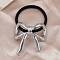 Alloy Hair Rope, Metal Hair Ties, for Women Girls, Bowknot, Platinum, 50mm