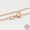 Sterling Silver Rolo Chain Necklaces, with Spring Ring Clasps, Thin Chain, Rose Gold, 16 inch, 1mm