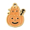 Halloween 304 Stainless Steel Enamel Pendants, Golden, Pumpkin, 14.5x11.5x1mm, Hole: 1.2mm