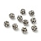 7mm Brass Rhinestone Beads, Round, Platinum, 7x7.5mm, Hole: 1mm