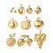 10Pcs 304 Stainless Steel Pendants, Fruit, Ion Plating(IP), Real 18K Gold Plated, 11~31x10~24x2~10mm, Hole: 1.4~1.6mm