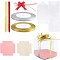 DIY Gift Box Making, with Plastic PVC Box Gift Packaging, Paper Bottom Holder, Glitter Metallic Ribbon, Elastic Packaging Ribbon Bows, Mixed Color, Box: 9x9x9cm, 20pcs/set
