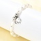 304 Stainless Steel Elephant Charm Bracelets for Women, with Plastic Imitation Pearl Beads, Stainless Steel Color, 7-1/8 inch(18cm)