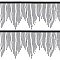 1 Yard Glass Fringe Trimming, Beaded Trim Curtain Decoration, Costume Accessories, with Plastic Pearl, Black, 140mm