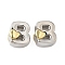 Brass Beads, Platinum & Golden, Letter B, 10.5x9.5x7.5mm, Hole: 5x4mm
