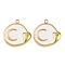 304 Stainless Steel with Enamel Pendants, Ion Plating(IP), Golden, Heart, 20.5x19.5x2.5mm, Hole: 1.8mm