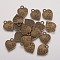 Tibetan Style Alloy Pendants, Lead Free & Cadmium Free, Heart with Paw Print, Antique Bronze, 17x13x2mm, Hole: 3mm