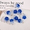 Transparent Resin Pendants, Heart, with Alloy, Two Tone, Cornflower Blue, 24x15x17mm, Hole: 2mm
