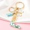 Resin & Acrylic Keychain, with Tassel Pendant and Iron Findings, Letter L, 10cm, pendant: 26~42mm.