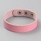Imitation Leather Simple Plain Cord Bracelet with Buckles, Pink, 8-5/8 inch(21.9cm)