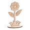 DIY Unfinished Wood Flowers Cutout, with Slot, for Craft Painting Supplies, BurlyWood, 5.9x5x9.9cm