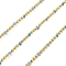 Brass Ball Chains, with Enamel, Soldered, with Spool, Real 18K Gold PlatedPlated, Light Sky Blue, 2.5x2mm