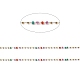 Coloridas cadenas de eslabones con cuentas de vidrio rondelle CHS-G028-14G-2