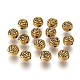 Tibetan Style Alloy Round Carved Rose Beads TIBEB-5794-AG-FF-1