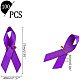 アリクラフト ポリエステル ブローチ  鉄製安全ピン付き  乳癌予防意識リボン  暗紫色  75x40x1mm JEWB-AR0001-03-2
