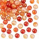 Olycraft 62 pièces perles d'agate rouge naturelle brins 6mm grade a perles de pierre naturelle pierre d'énergie en cristal perles rondes orange rouge pour la fabrication de bijoux bricolage G-OC0001-92A-1